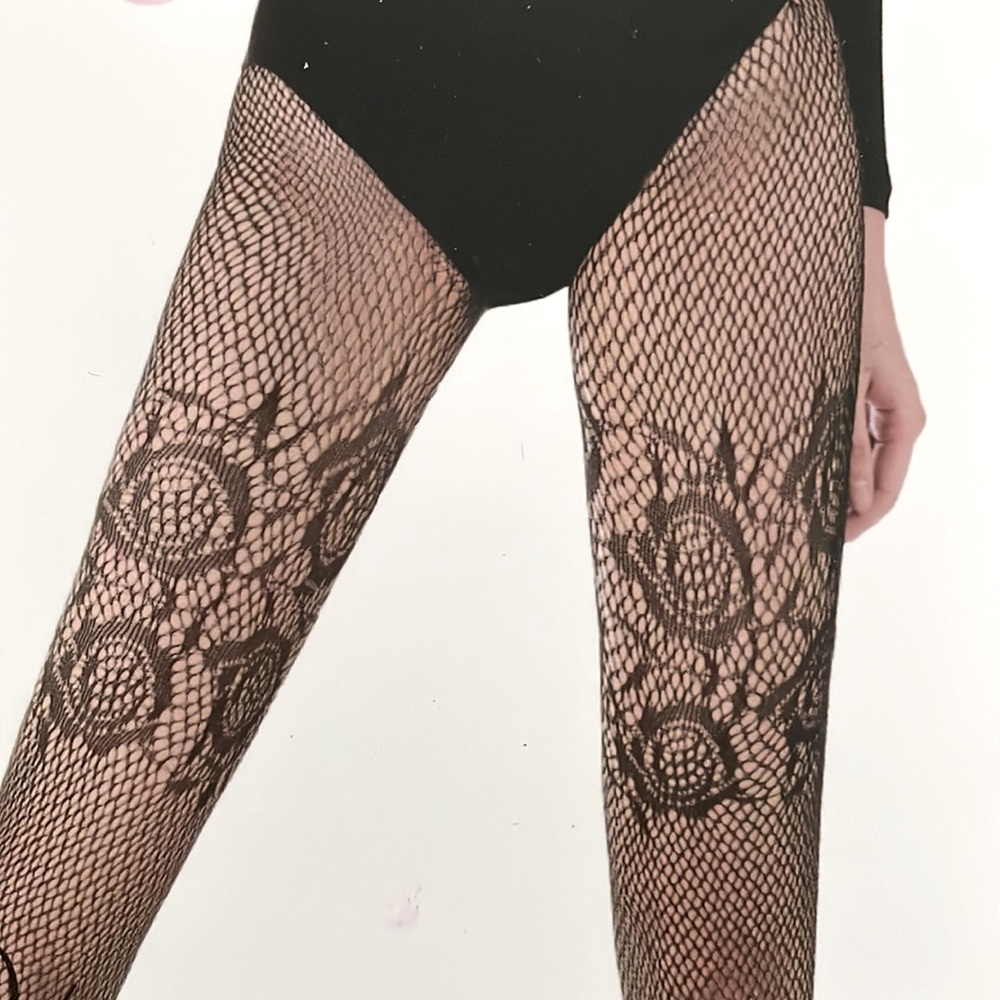 NEW Wrapped in Floral Fishnet Pantyhose for Halloween or Special Occasion